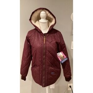 New Bass Creek Outfitters Quilted Hooded Jacket Burgundy Women's medium